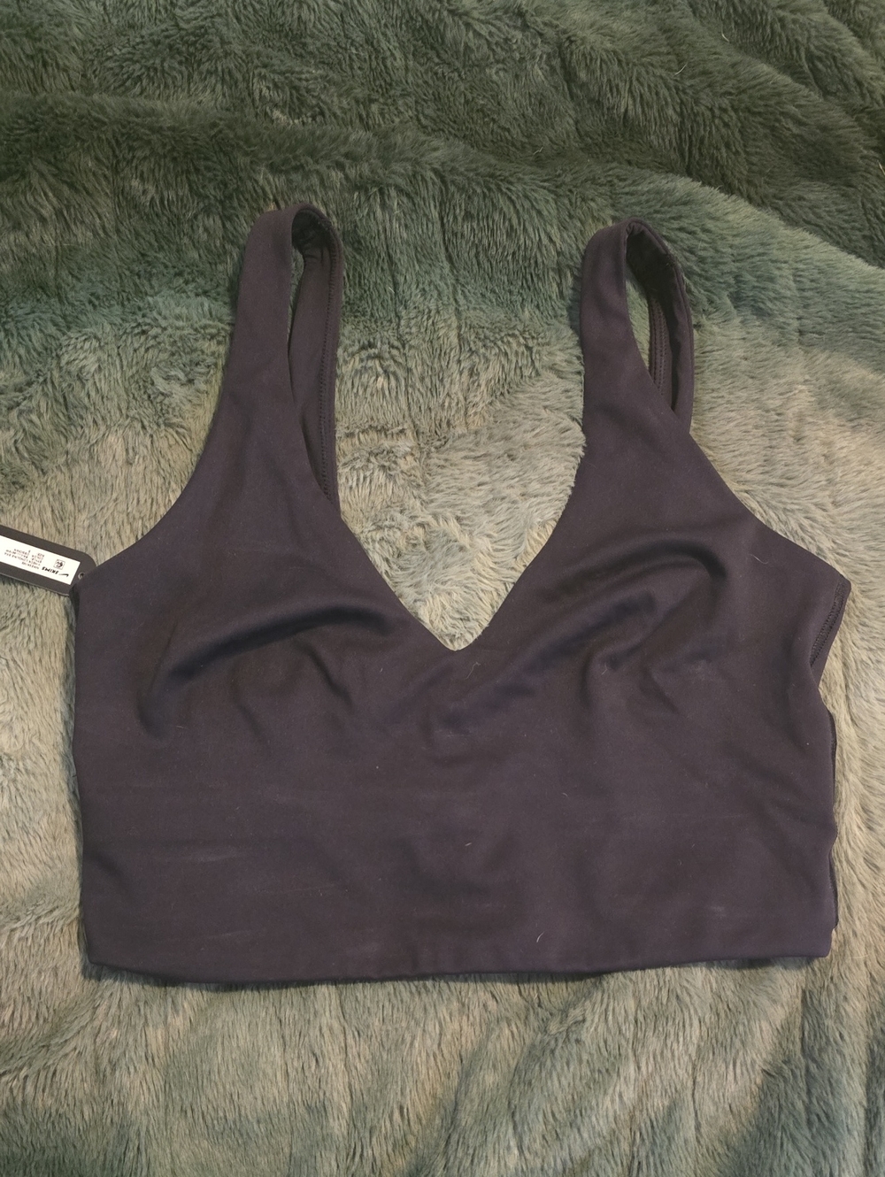 Black V-Neck Women's Crop Tank Top